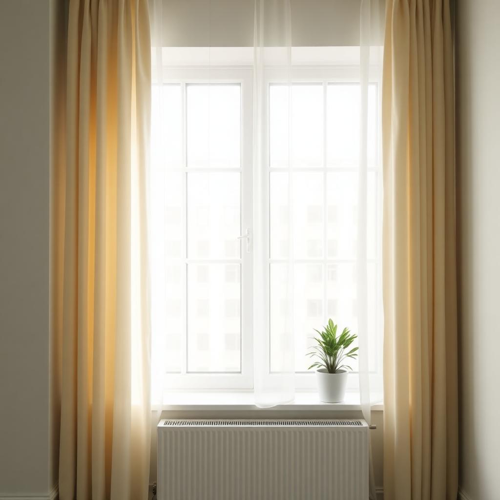 Janela aberta com luz natural e planta, remetendo à calma e à respiração